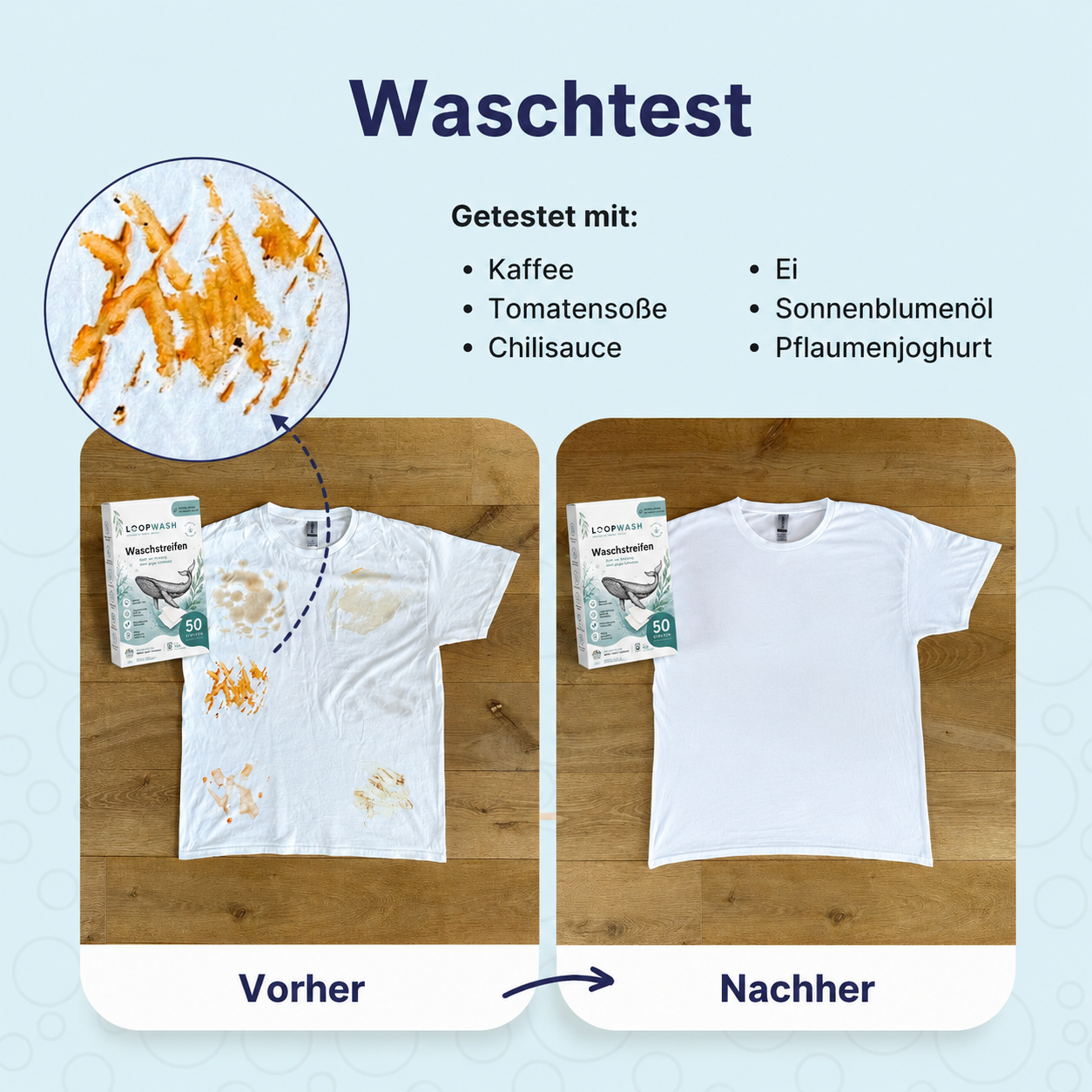 Waschstreifen - Frische Leinen/ Baumwolle