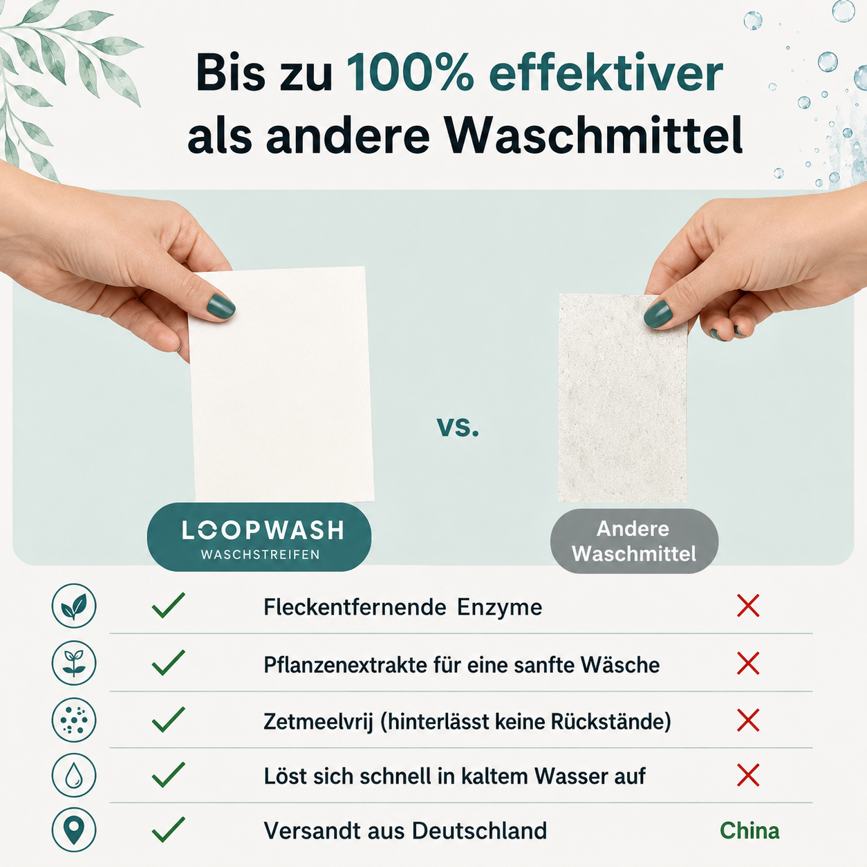 Waschstreifen - Frische Leinen/ Baumwolle